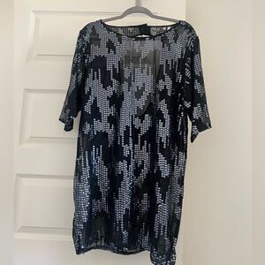 Petticoat Alley Black and Silver Mini Dress